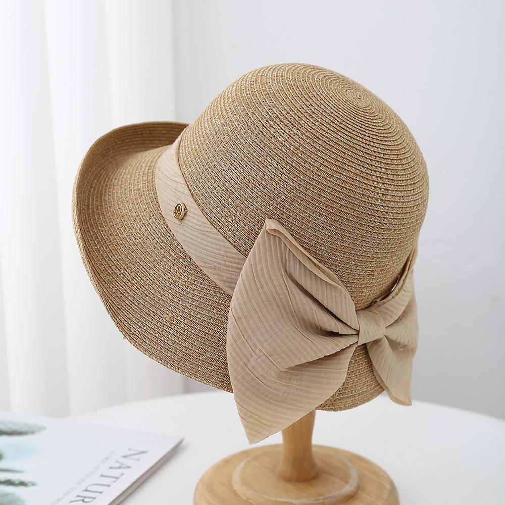 Sunscreen Hat Women's Spring and Summer Bucket Hat Small Face Fashion Light Sun Hat Woven Straw Hat