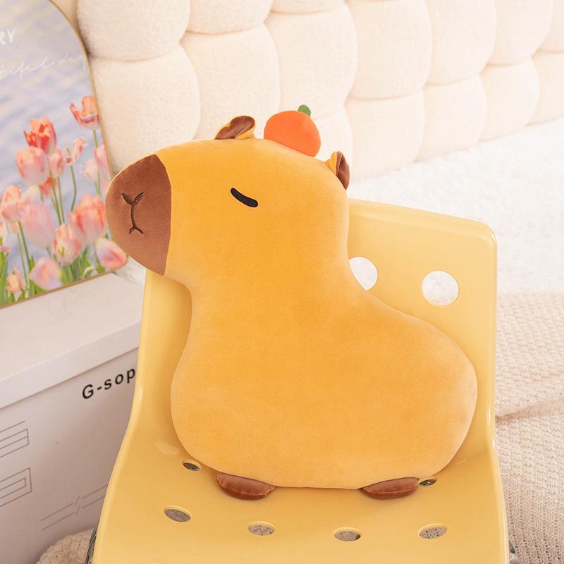 

Плюшевая игрушка-подушка капибара - милая кукла-подспинка для кровати и дивана 45cm 0.4kg