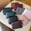 Genuine Leather Handwoven Short Wallet With Card Holder ID Photo Slot Coin Purse Daily Use