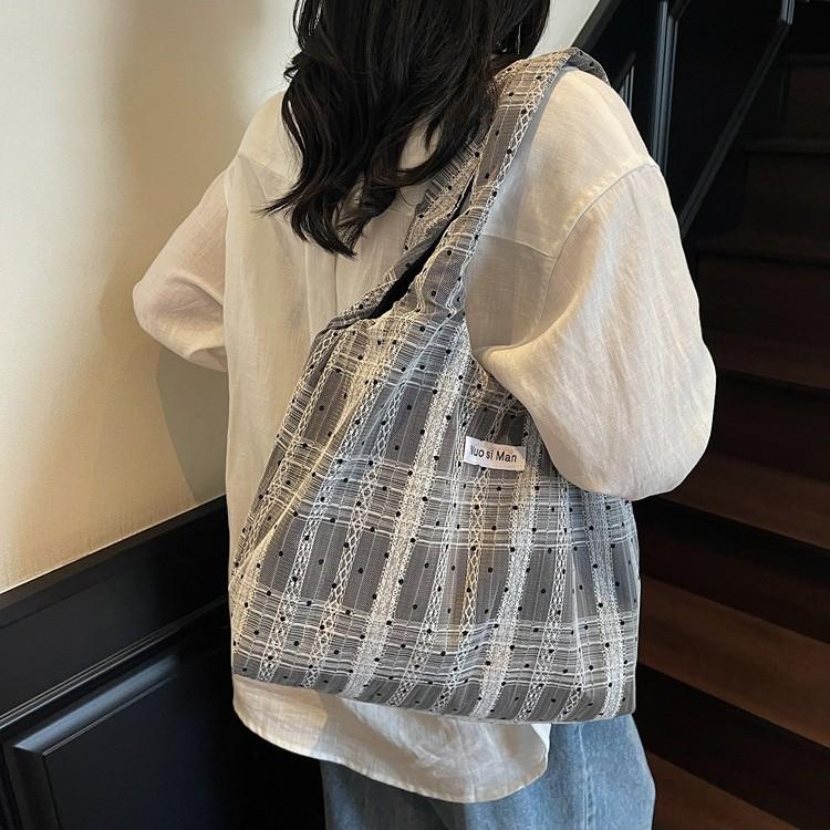 Bag Women 2025 New Lazy Wind Canvas Bag Large Capacity Shoulder Bag Portable Tote Bag