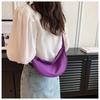Dames Effen Kleur Rits Dumpling Bun Satchel Tas Vrije Tijd Canvas Schoudertassen Verstelbare Band Riem CLE