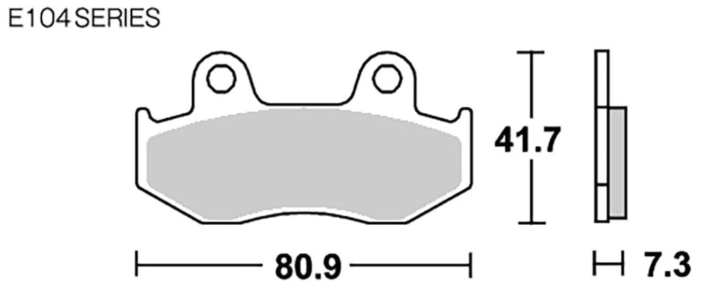 KITACO SBS Brake Pads E104 Ceramic for Skywave Epsilon FTR250, 250, 250, XLR250R, etc. (Product Code 777-0104000)