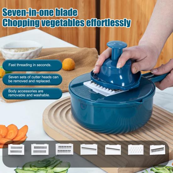 Manual Vegetable Grater Multi-Function Handheld Slicer Shredder with Stainless Steel Blades Efficient Vegetable Chopper for Carrot Potato Salad