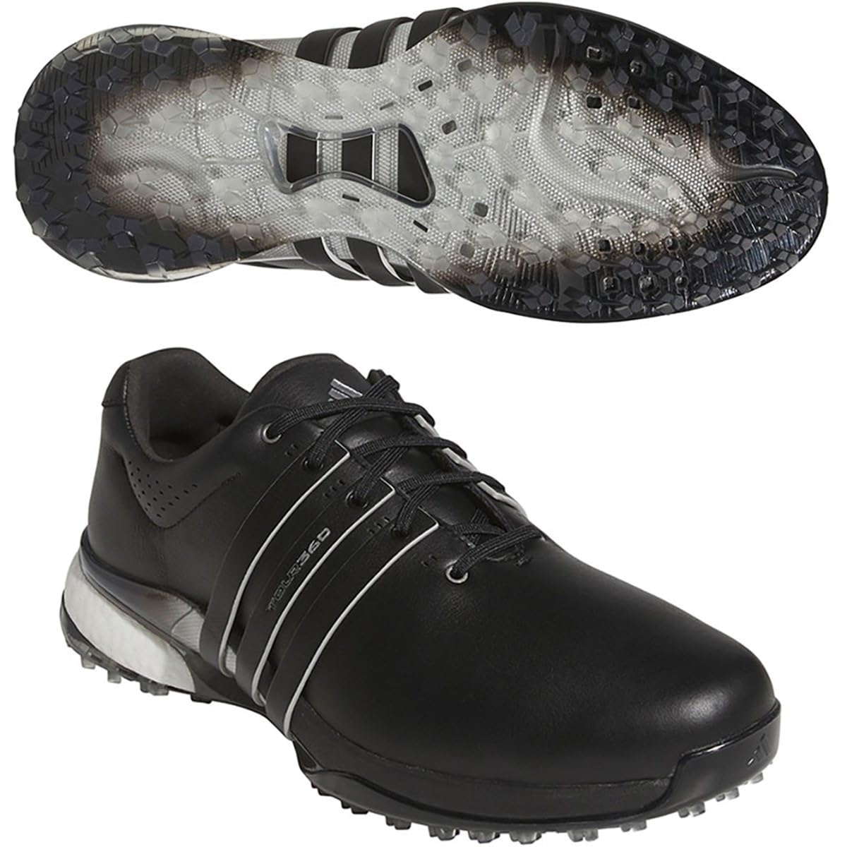 

Adidas Golf Tour360 25 Spikeless Golf Shoes, Men s, Core Black/Silver Metallic/Core Black, Size 25.0 cm, 3E