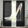 High Heels Diamond Shiny Tulle Curtains For Living Room Bedroom Voile Curtain Home Decoration Sheer Balcony Door Curtain