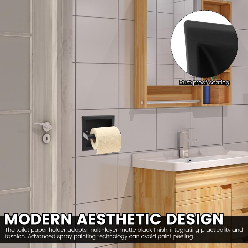 Toilet Paper Holder Stainless Steel Paper Roll Holder Rustproof Insert Tissue Mount Holder Rotatable Tissue Dispenser for Wc