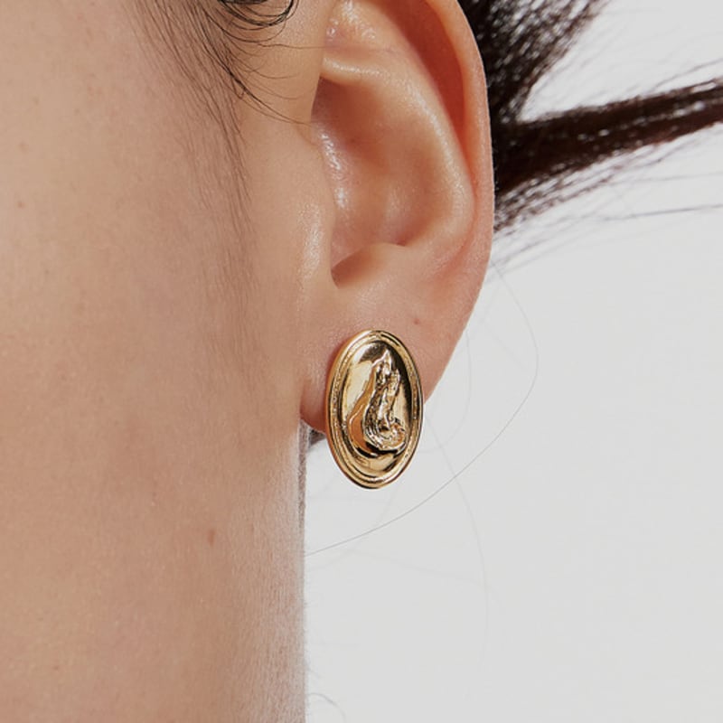 Invisible Collage FRAMED MATIERE EARRING_GOLD