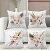Beige Floral Patterned Cushions for Home Decor Polyester Pillowcase,sofa Decorative Cushion Cov Headboard Pillow