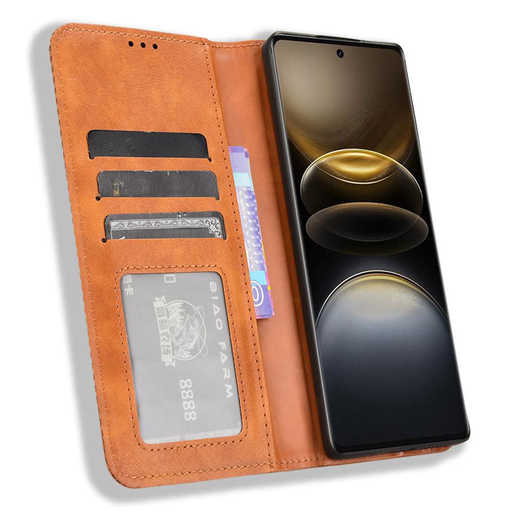 For vivo X100 Ultra 5G Wallet Case Retro PU Leather Stand Phone Cover