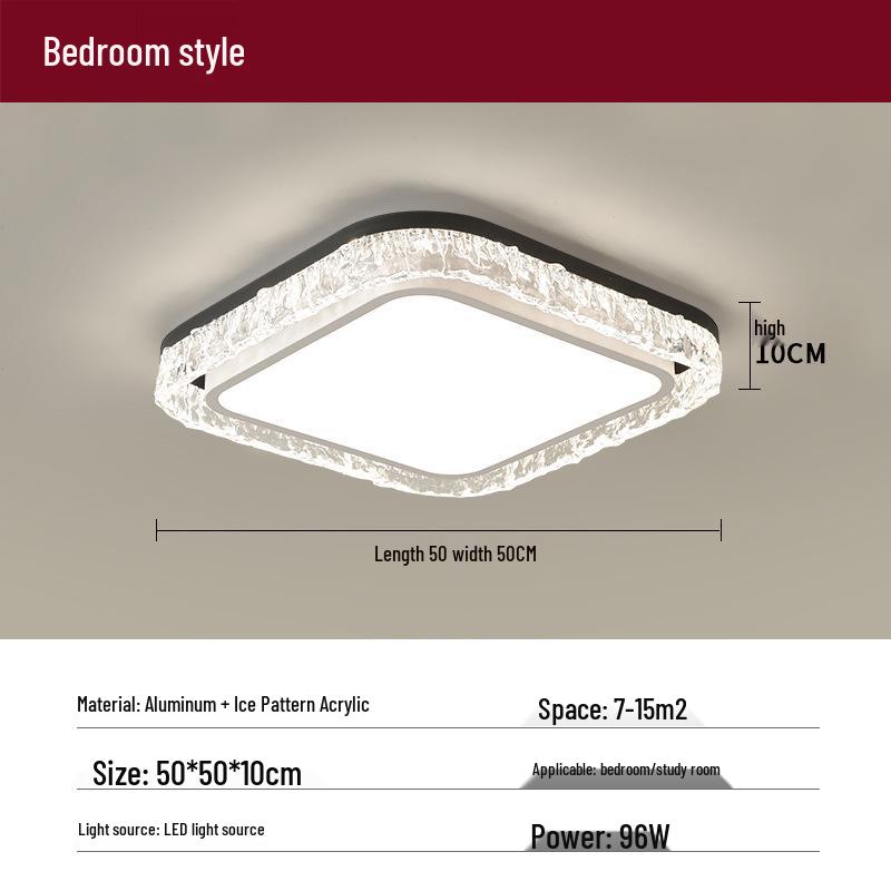 Luxury Modern Minimalist Rectangular Ceiling Light for Living Room and Bedroom - Full Spectrum Eye Protection Tri-color Dimming