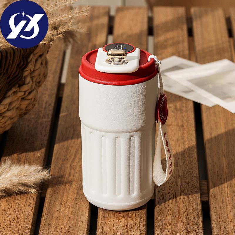 450ml Thermos Bottle Smart Temperature Display Stainless Steel Vacuum Cup Office Coffee Cup Business Portable Thermal Mug