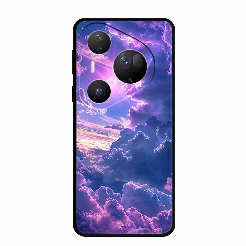 Flower Phone Case For Huawei Pura 70 80 Pro Plus Silicone TPU Cover for Pura80 Pro+ Pura70 Ultra Para Black Back Soft Protector
