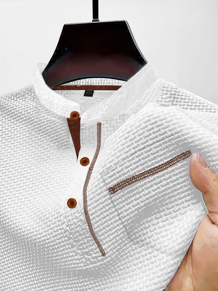 

Весна Осень Мужская Сетчатая Вязаная Поло Воротник Молния Короткий Рукав Повседневная Деловая Повседневная Топы XXXL белый