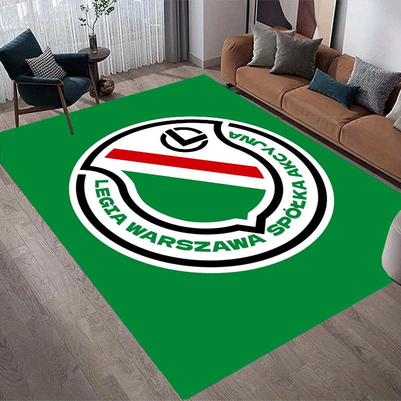 Legia Warsaw FC Home Sofa Decoration for Living Room & Bedroom, Non‑Slip Play Flannel Floor Mat for Game Room