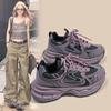 Autumn Fashion Design Sense Sneakers Breathable Versatile ins Lightweight Purple Daddy Shoes Women