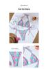 2026 European & American Split Bikini: Printed Lace-up Beach Swimsuit