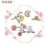 Mid-Autumn Rabbit Embroidery Patch with Ancient Floral Design for Handbags or Clothing Accessories