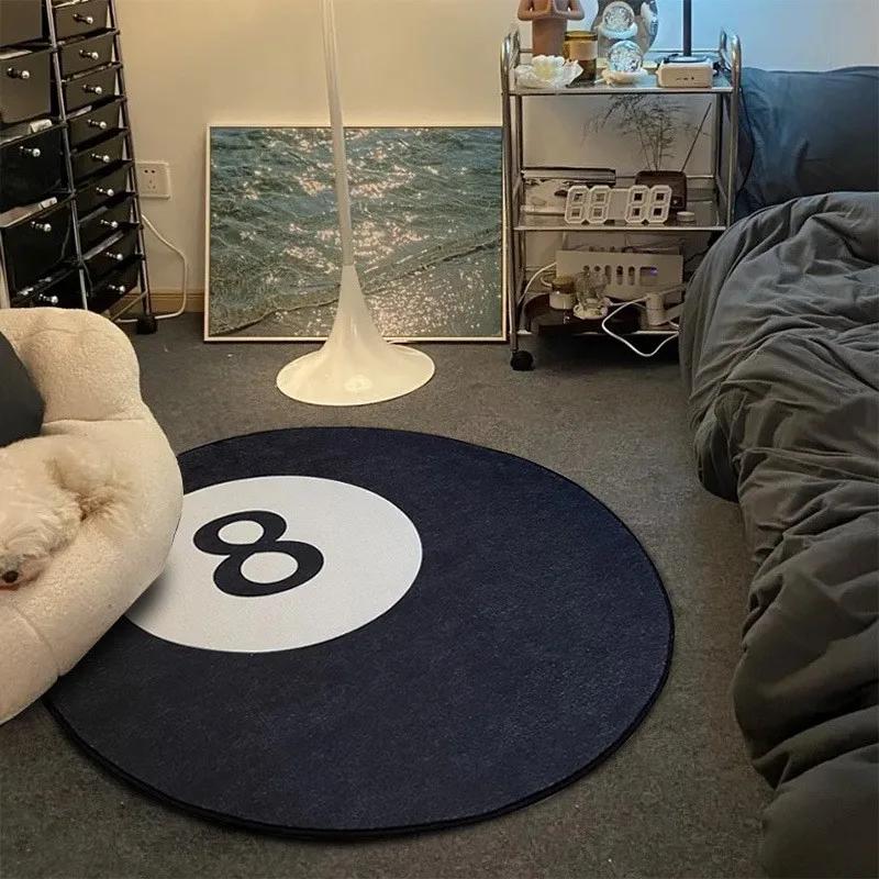 

Alfombra de estilo nórdico para decoración de dormitorio,tapete redondo de felpa para salón,Retro,CD,para sala de estar,gruesa y lavable 60cmx60cm