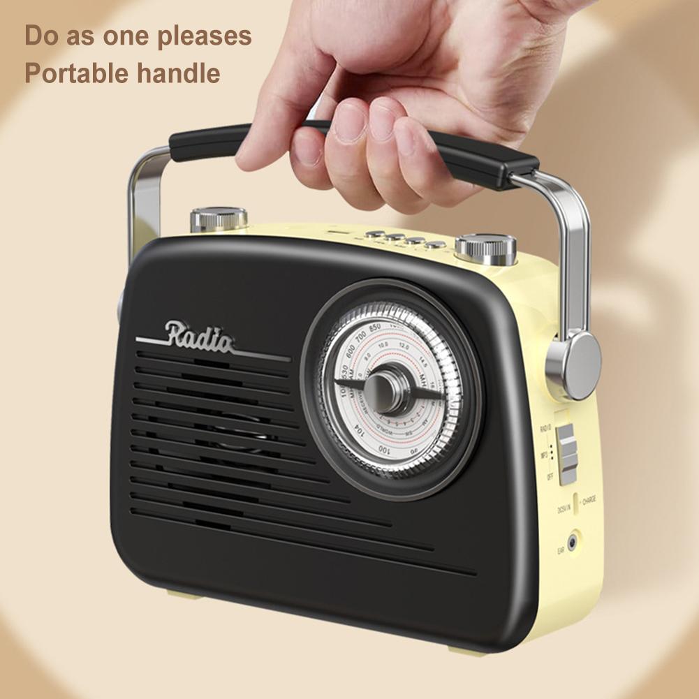 Portable FM AM SW Full Band Radio Support TF Card Vintage Radio with Bluetooth Speaker Radio Gifts for Elderly Home Bedroom