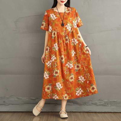 Women's Drawstring Waist Long Dress