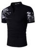 Men's Short Sleeve Stand Collar T-Shirt with 3D Print