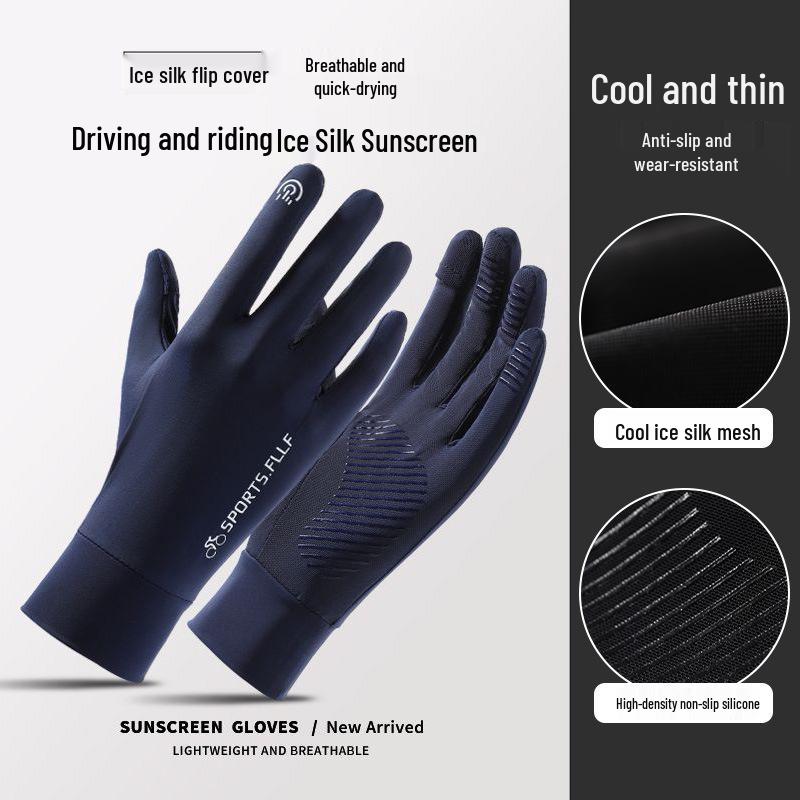 

Men s Fingerless UV Protection Gloves for Driving and Cycling - Ice Silk, Summer Thin Style.