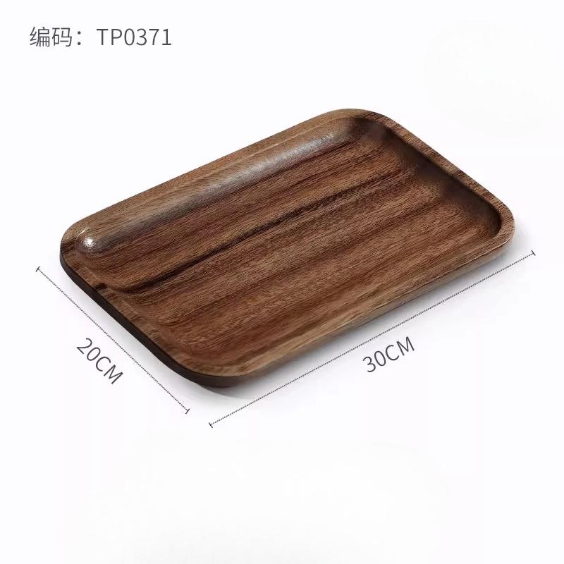 Japanese-style Acacia wood Tray Rectangular Wooden Tea Cup Tray Solid Wood Serving Platter Dessert Platter Coffee Storage Tray
