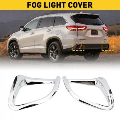 2PCS Rear Fog Bumper Light Cover Lamp Trim Decor for Toyota Highlander 2014-2017