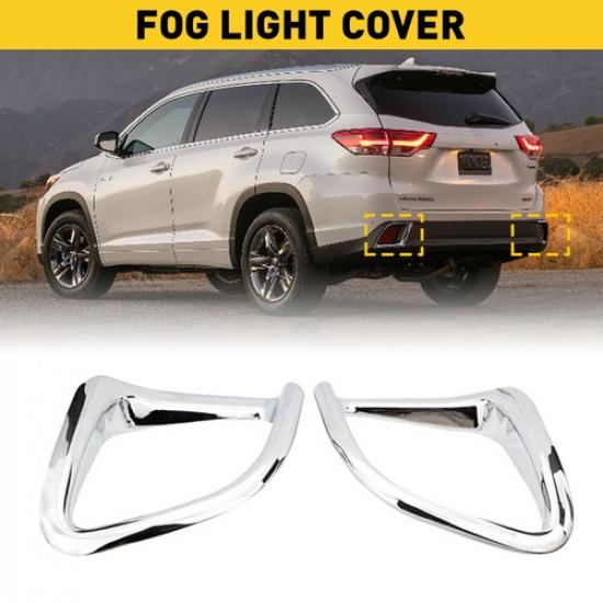 

2PCS Rear Fog Bumper Light Cover Lamp Trim Decor for Toyota Highlander 2014-2017