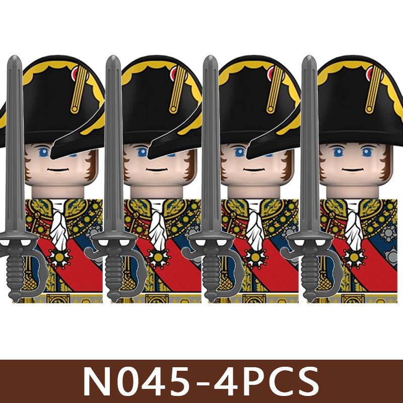 4pcs Medieval Castle Knight Building Blocks MIlitary Napoleon Soldier Figures War Army Legion Accessories Imperial Navy Bricks Toys