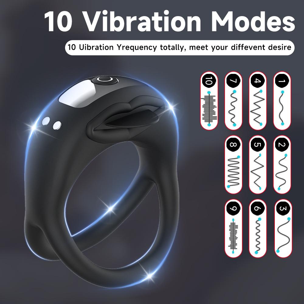 Penis Ring Vibrator Enlargement Delay Ejaculation Clitoris G-spot Stimulation Sex Toys for Men Adult 18 Couple Male Masturbator