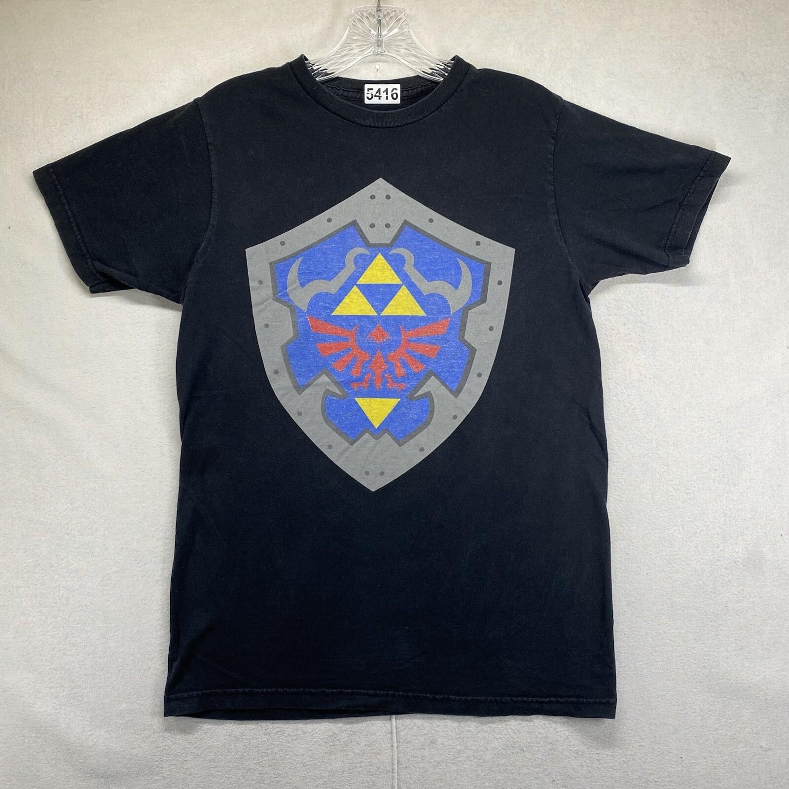 The Legend of Zelda Ocarina of Time Hylian Shield Black T-Shirt Medium/Small Unisex T-Shirt XL