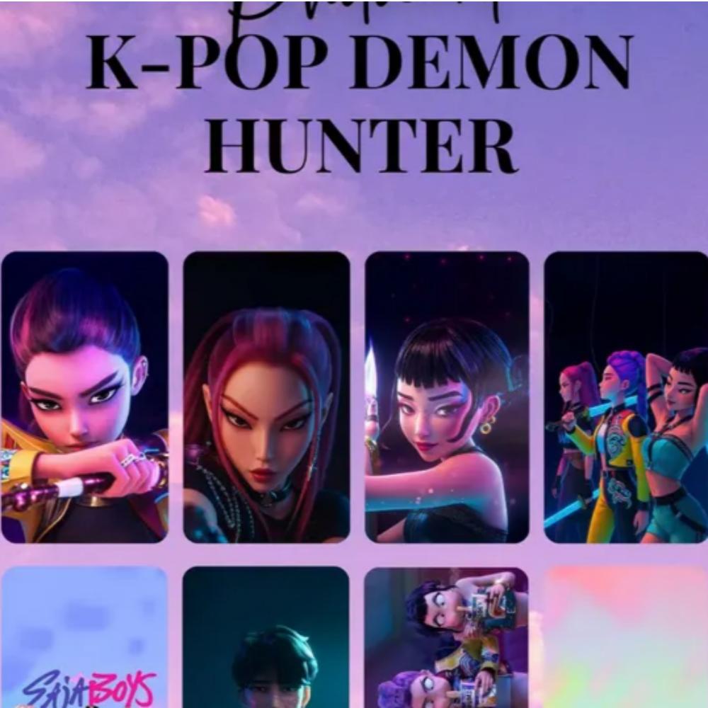 152 st Kpop Demon Hunters Fotokort, Koreansk Idolfilm, Huntrx Saja Boys Samlarkort, Demon Hunter Merchandise, Kpop Demon Hunters klistermärken.