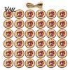 DIY Holiday Craft Supplies 12/24/36Pcs Christmas Gnome Wooden Ornaments, Round Wood Slice Hanging Decorations, Santa Party Ornaments Print Designs for