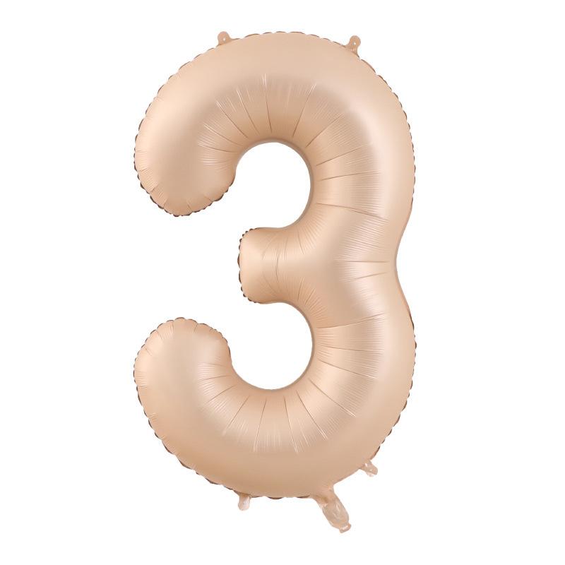 40 Inch Beige Cream Caramel Chocolate Color Retro Number Balloon 123456789 for Baby Shower Birthday Party Wedding Decoration