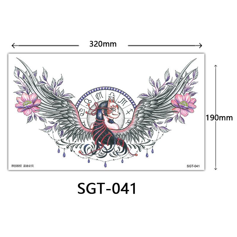 Flower Chest Tattoo Sticker, Chest Tattoo Sticker, Color Half Nail Large Picture Tattoo Sticker