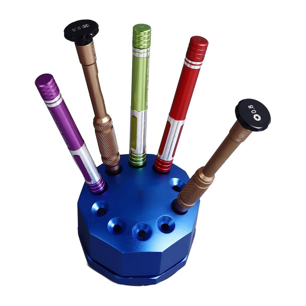 Screwdriver Storage Rack 10 Holes Aluminum Alloy Rotating Screwdriver Organizer Holder