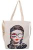 Jotml Women's Canvas Tote Bag, 2-Way ShoulderHandbag, Face Print (White)