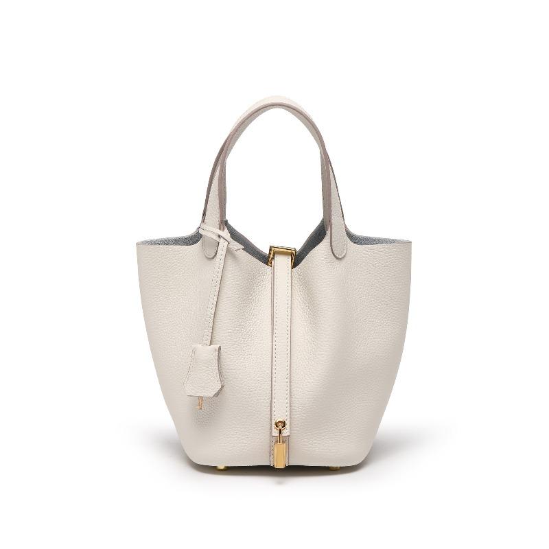 Vegetable Basket Bag Women's High-quality Leather Exquisite Bucket Bag, Niche Large-capacity Women's High-end Handbag