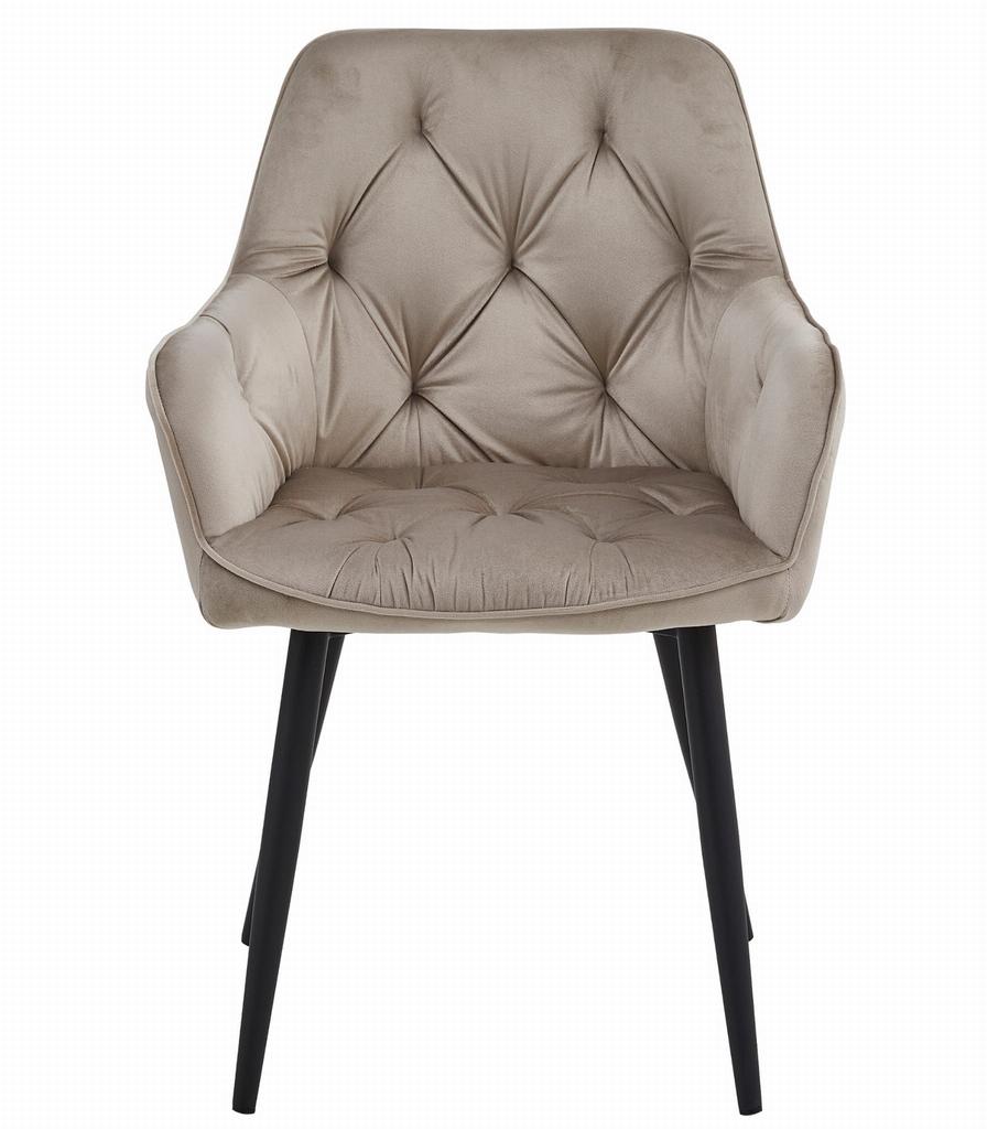 JORK chair - dark beige velvet / black legs x 1