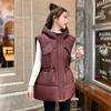 Chinese Opera Cotton Vest Women's Loose New Autumn and Winter Down Cotton Vest Vest Loose Vest Cotton Vest Vest Hooded