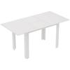 Extendable Dining Table 120 160 X 70 Cm Adjustable Kitchen Table For 4 6 Persons Mdf High Gloss White