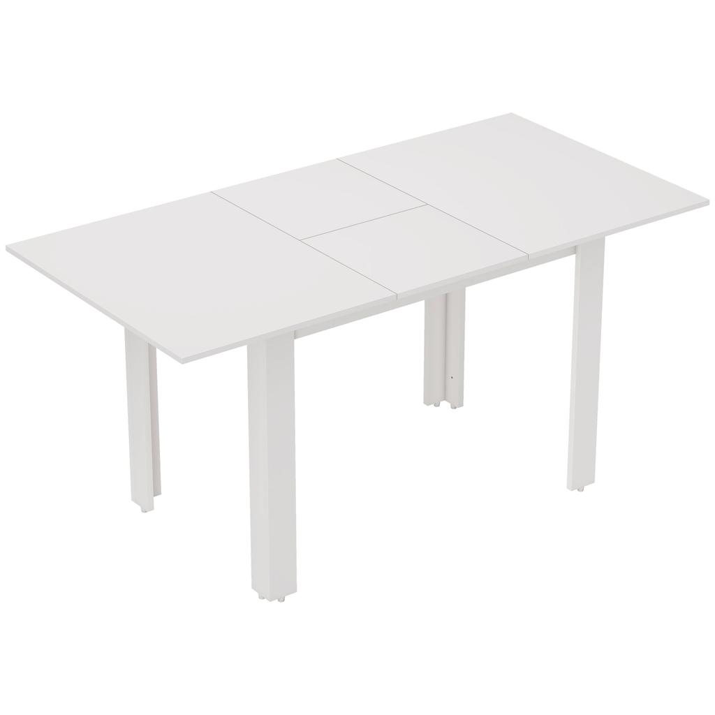 Extendable Dining Table 120 160 X 70 Cm Adjustable Kitchen Table For 4 6 Persons Mdf High Gloss White