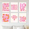 Nordic Positive Vibes Girls Pink Inspirational Quote Posters Printed Picture Abstract Canvas Painting Wall Art for Home Decor