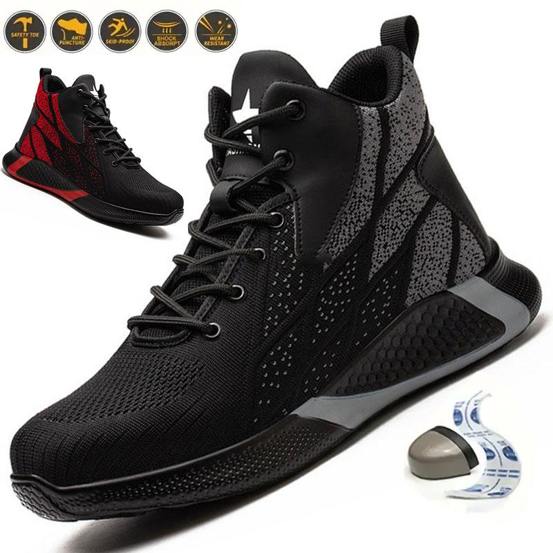 Steel Toe Safety Shoes Men Work Shoes Sneakers Lightweight Anti-Smash Anti-Puncture Safety Shoes Men Indestructible Mining Boots