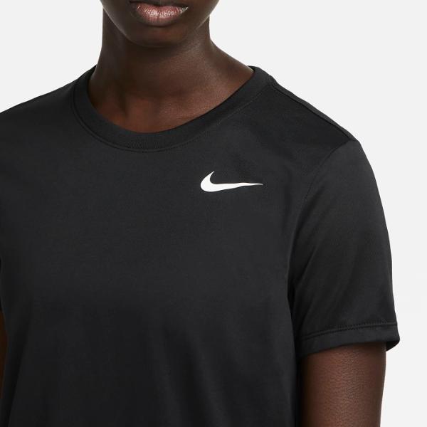 Nike Dri-Fit Solid Color Logo Crew Neck Loose Short Sleeve T-Shirt Women Tops Black DX0687-010