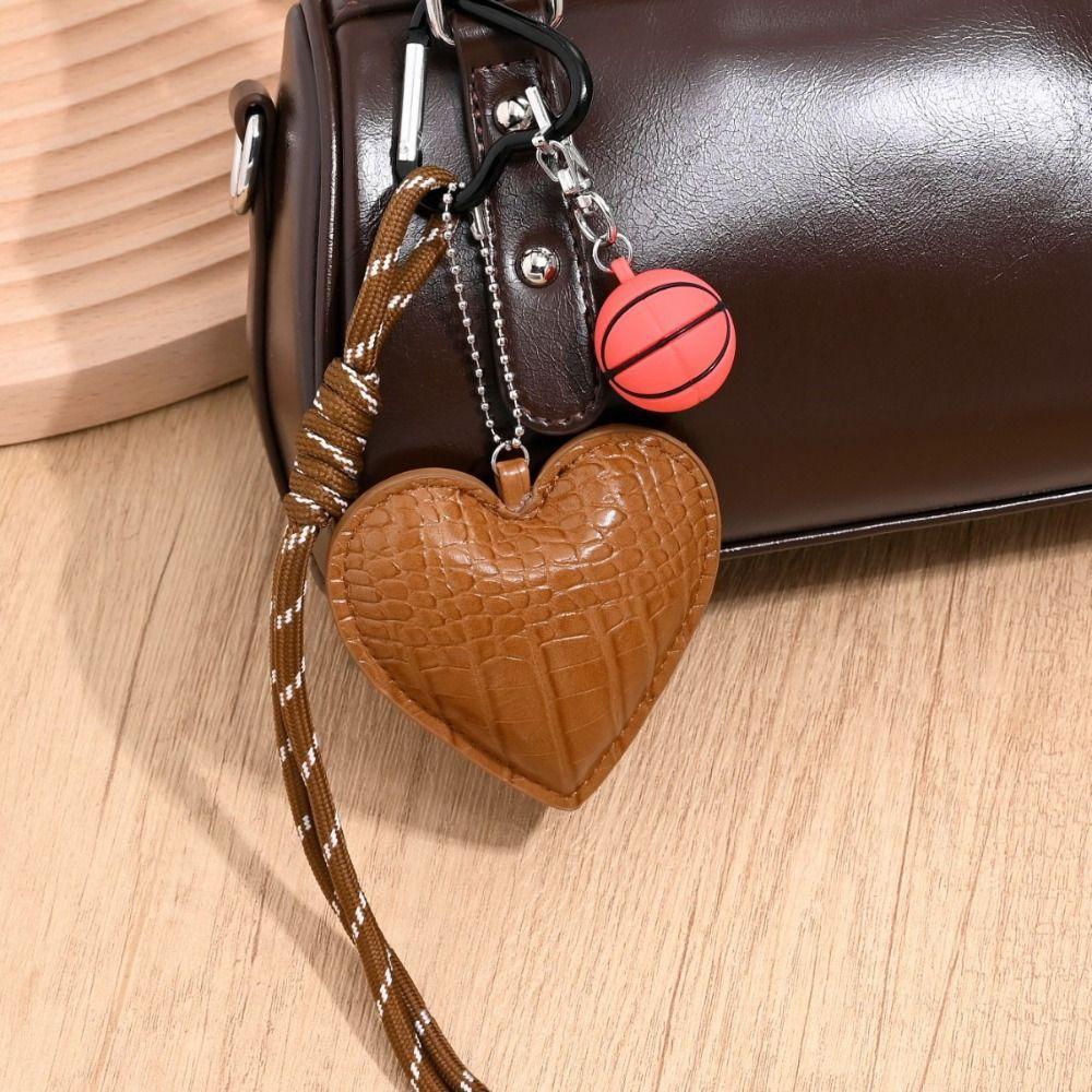 Basketball Braided Rope Car Keyrings PU Love Football Bag Charm Leather Heart Keychain  Kids Gifts