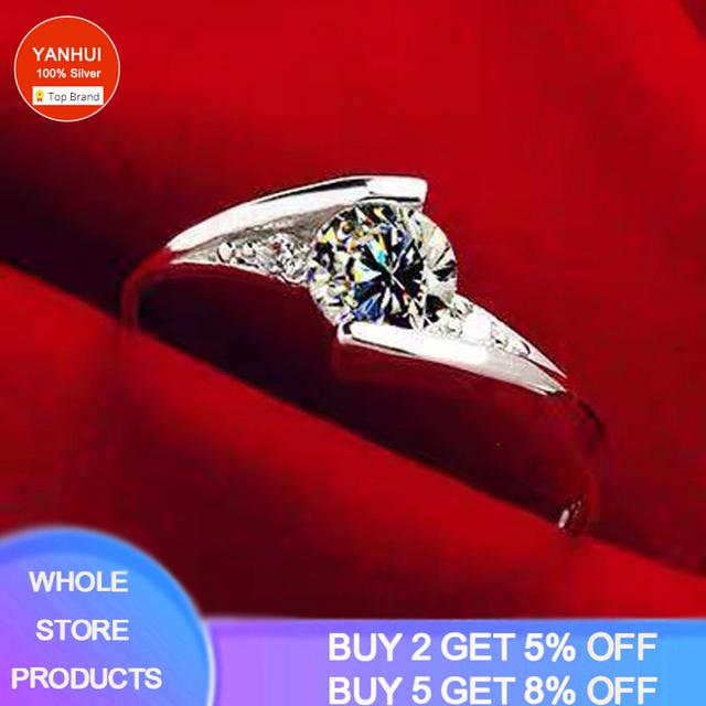 925 Sterling Silver Color Natural Zirconia Diamond Wedding Band White Gold Fashion Jewelry for Women
