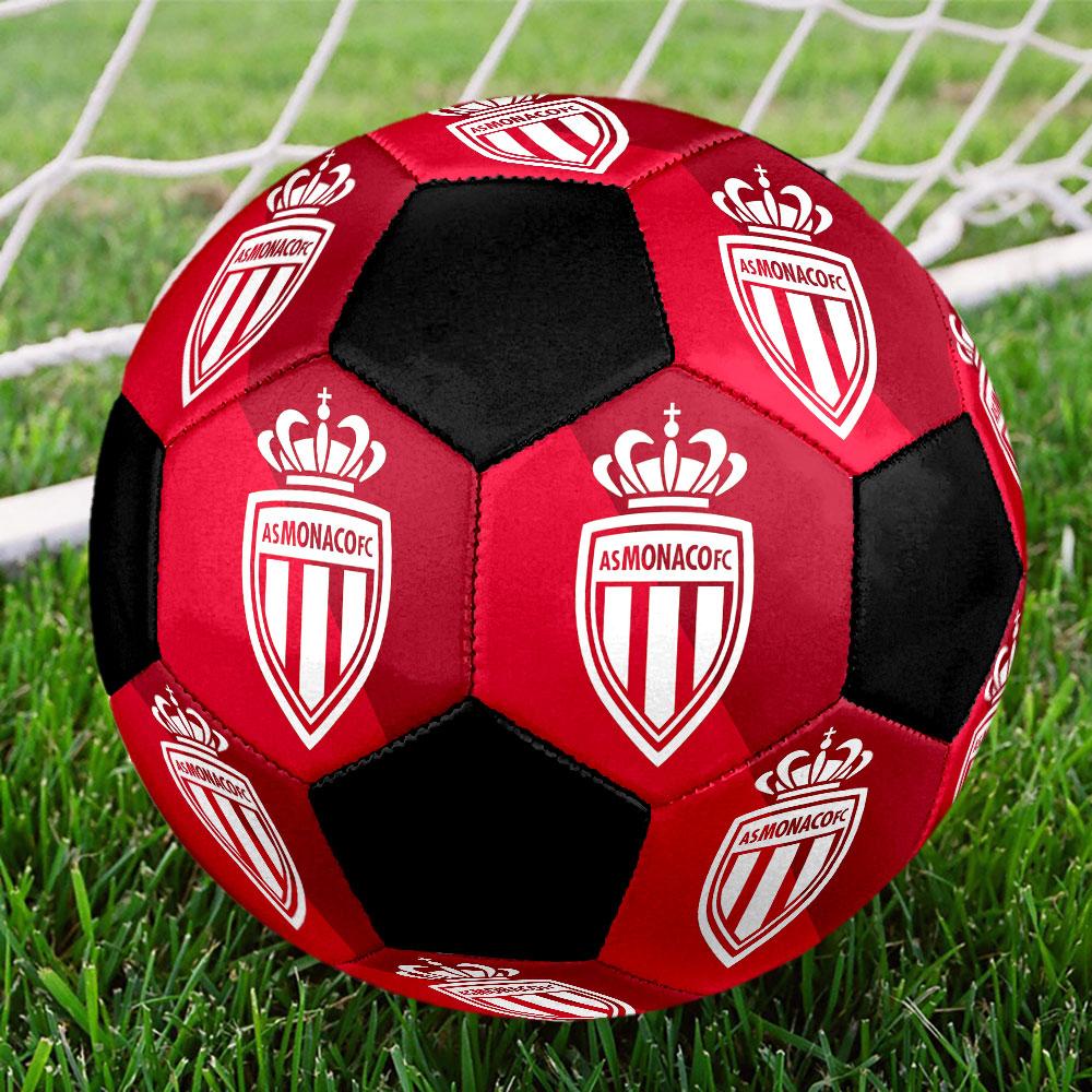 AS Monaco Soccer Ball Size 5 Colorful Machine Stitched PVC Competition Ready Durable High-Bounce