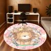 1pc Lion Flowers Round Chair mat Area Rug - Non-Slip, Floor Mat for Office, Bedroom, and Indoor Decor c1125537